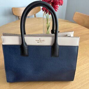 Kate Spade Cameron Street Candace Color Block Black Blue Satchel